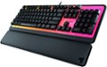 Angle Zoom. ROCCAT - Magma Full-size Wired Silent Membrane Gaming Keyboard with 5 Zone/ 10 LED AIMO RGB Top Plate and Detachable Palm Rest - Black.