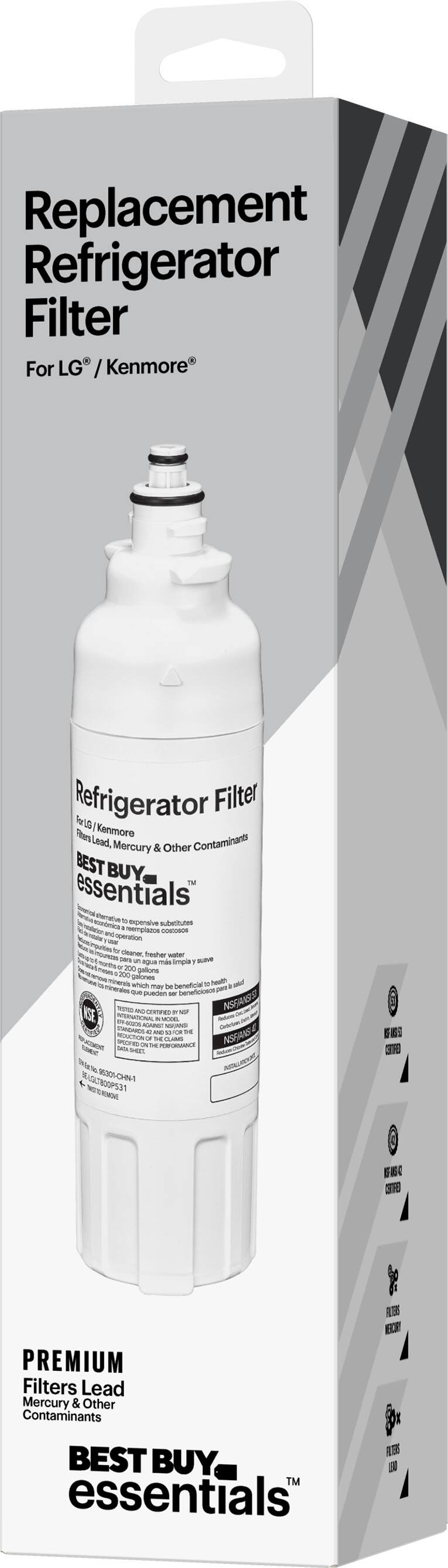 Alt View 15. Best Buy essentials™ - NSF 42/53 Water Filter Replacement for Select LG and Kenmore Refrigerators - White.