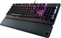 Angle Zoom. ROCCAT - Pyro Full-size Wired Mechanical Linear Switch Gaming Keyboard with RGB, Brushed Aluminum Top, and Detachable Palm Rest - Black.