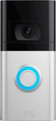 Ring - Video Doorbell 4 - Smart Wi-Fi Video Doorbell - Wired/Battery Operated - Satin Nickel - Front_Zoom