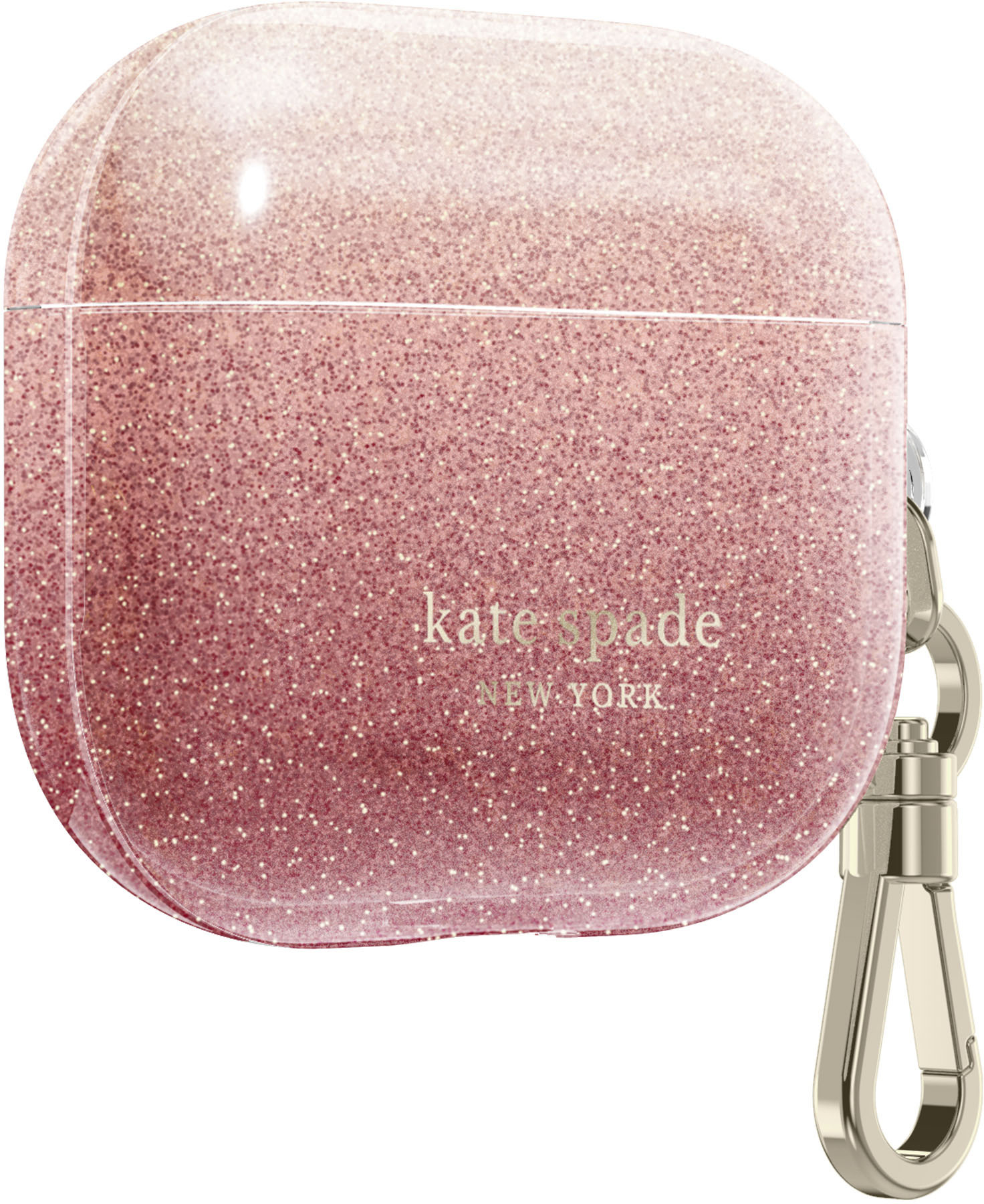 Left View: kate spade new york - Protective AirPods (3rd Generation) Case - Sunset Glitter