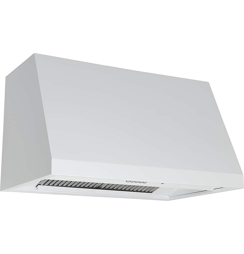 Matte white shop range hood