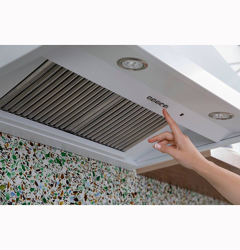 Alt View 13. Café - 30" Convertible Range Hood - Matte White.