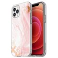 Front Zoom. Vena - MELANGE Protective Case for Apple iPhone 12 and iPhone 12 Pro - Pink Marble.