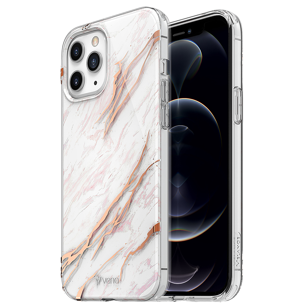 Vena Melange Protective Case For Apple Iphone 12 Pro Max White Marble vrp Best Buy