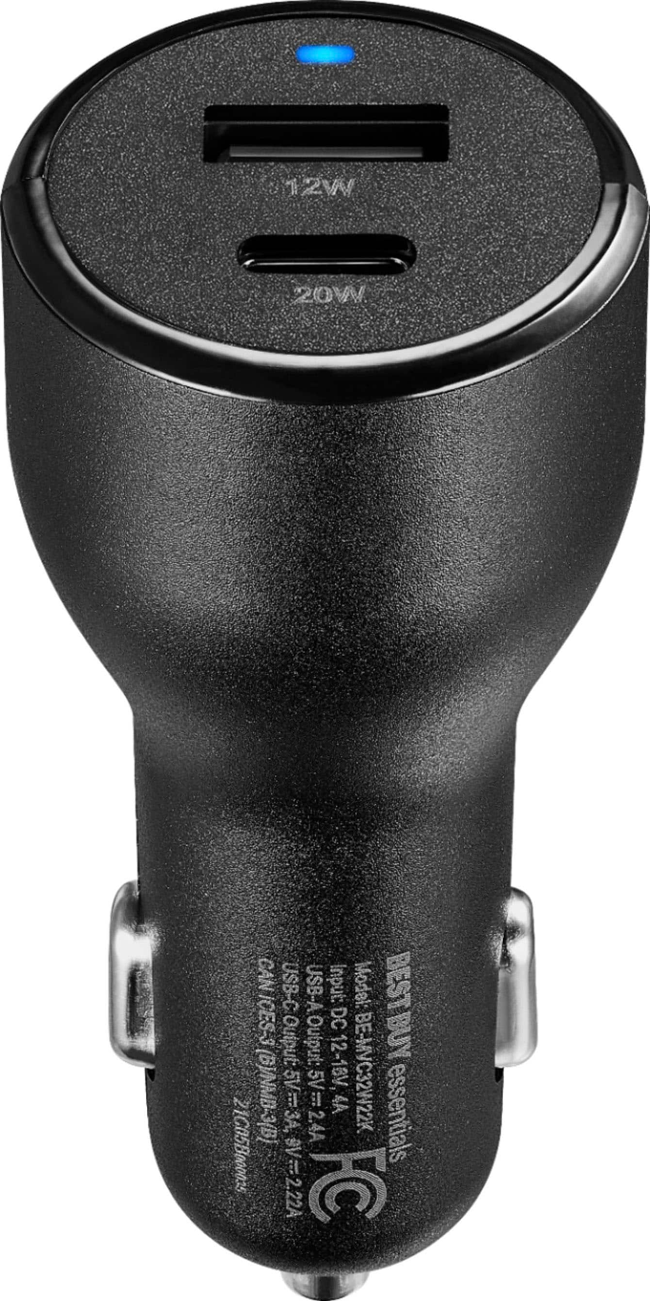 Alt View 16. Best Buy essentials™ - 32 W Vehicle Charger with 1 USB-C & 1 USB Port - Black.