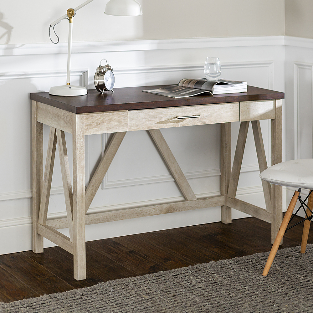 Macie Wood Desk  White oak desk, Oak desk, Light wood desk