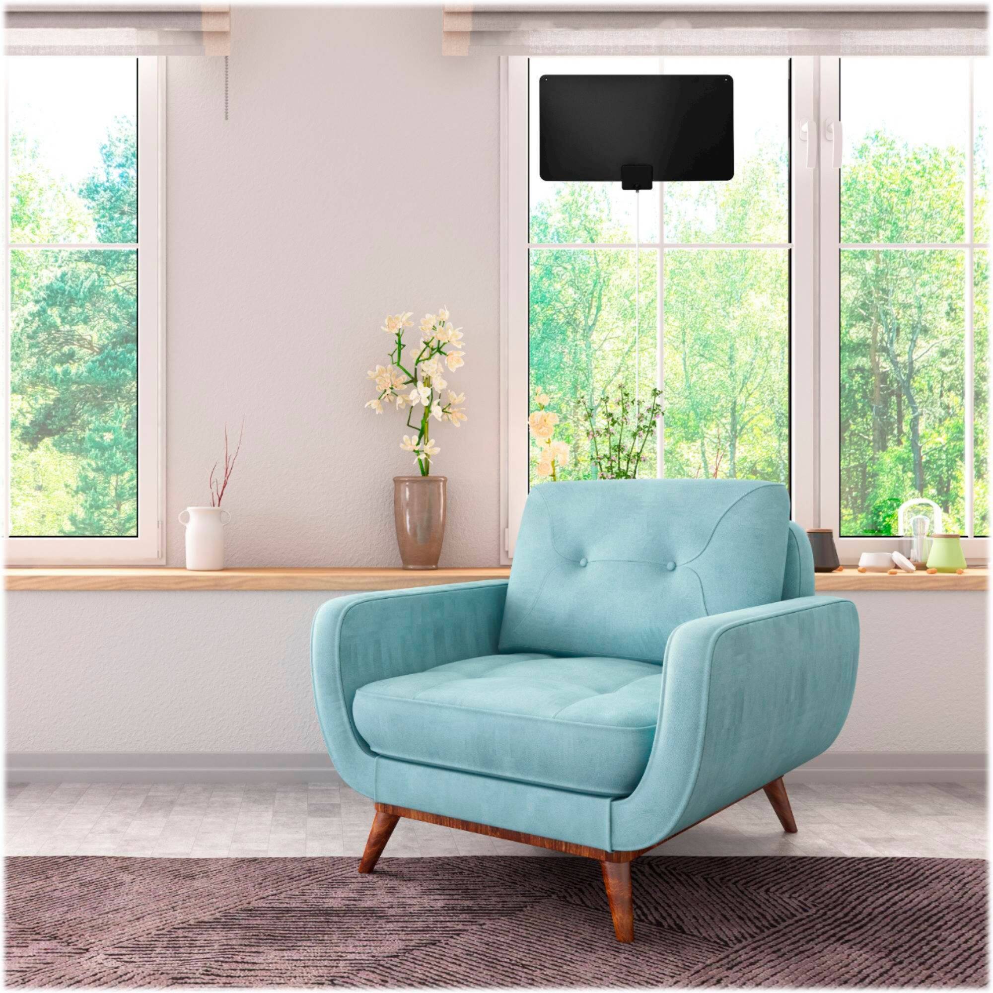 Alt View 17. TERK - Amplified Multi-Directional Ultra-Thin XL HDTV Antenna - Reversible for Black or White.