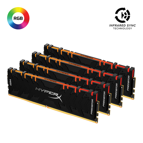 HyperX Predator HX436C18PB3AK4/128  128GB Kit (4x32GB) 3600MHz DDR4 DIMM Desktop Memory Kit with RGB