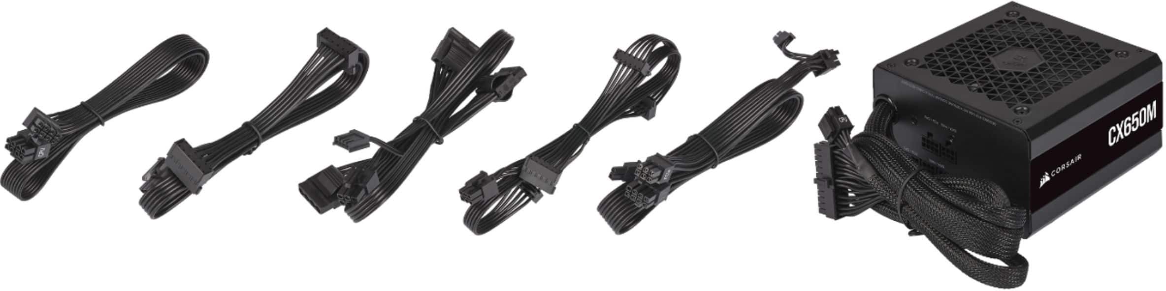 Alt View 21. CORSAIR - CX-M Series CX650M Semi-Modular Low-Noise ATX Power Supply - Black.