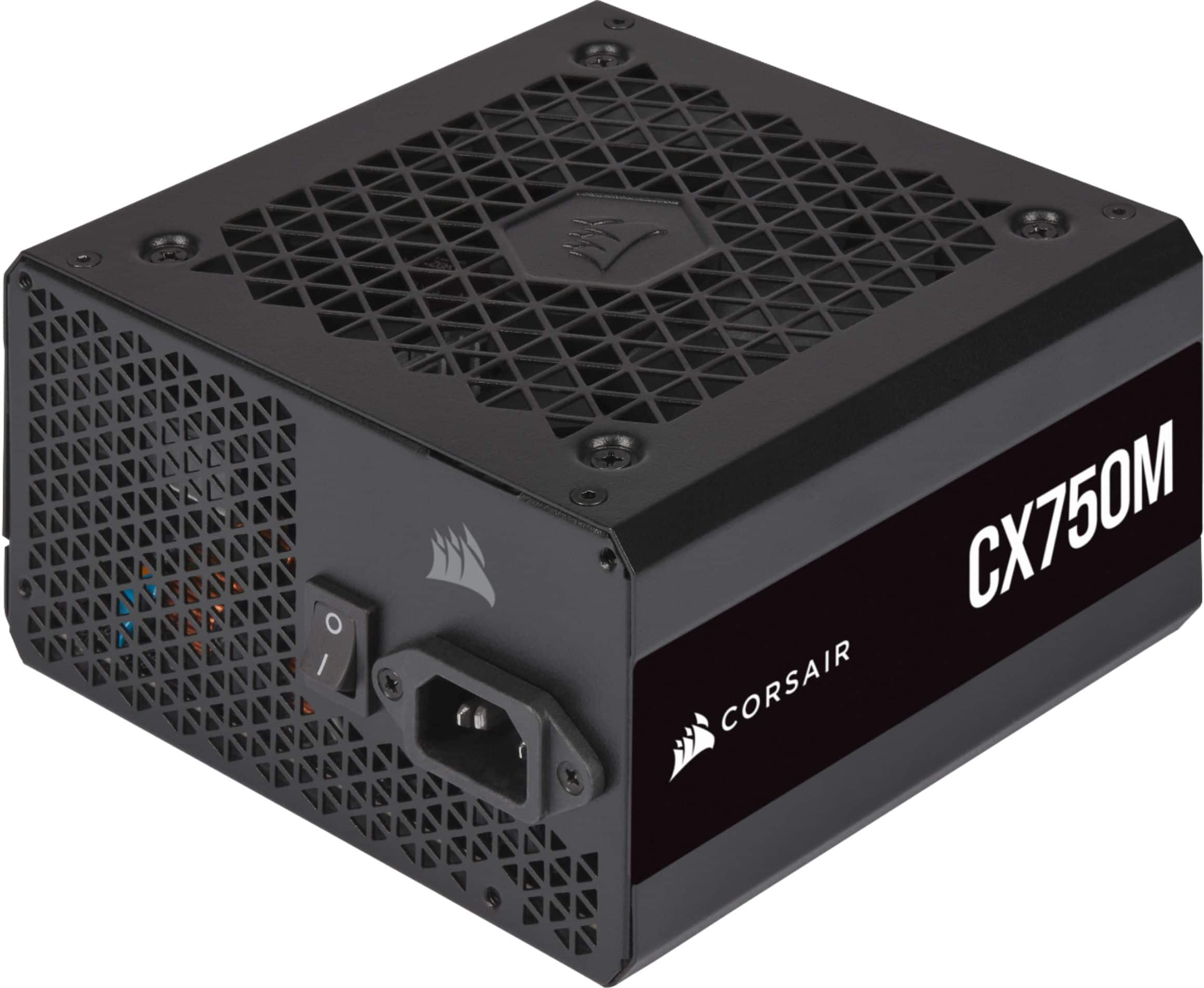 CORSAIR - CX-M Series CX750M Semi-Modular Low-Noise ATX Power Supply - Black - Front_Zoom