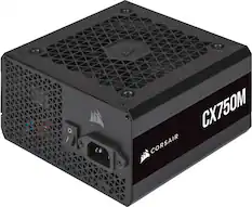 Front. CORSAIR - CX-M Series CX750M Semi-Modular Low-Noise ATX Power Supply - Black.