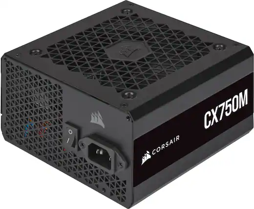 Front. CORSAIR - CX-M Series CX750M Semi-Modular Low-Noise ATX Power Supply - Black.