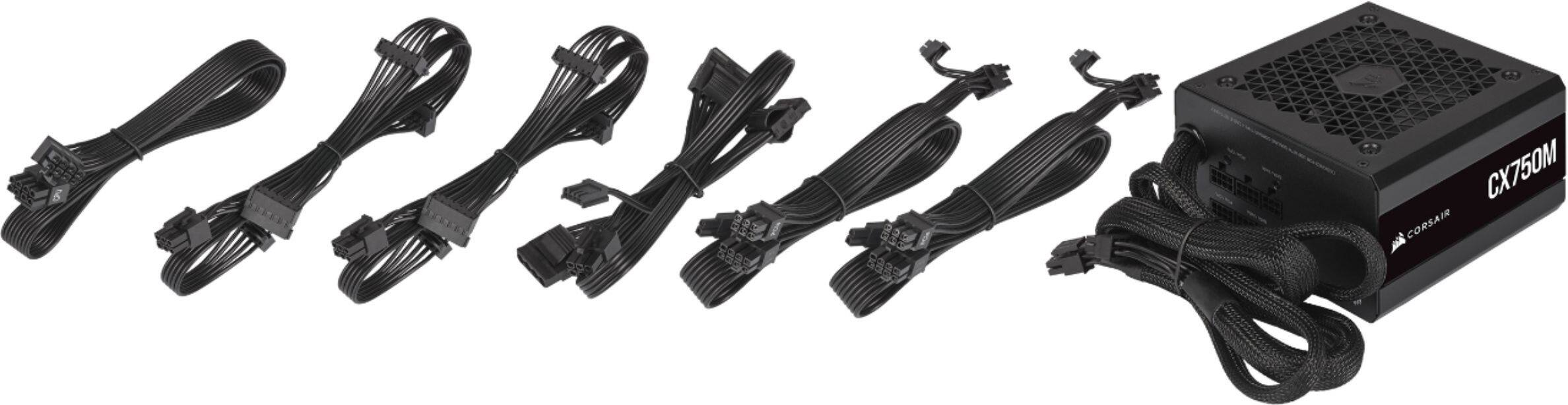 Alt View 21. CORSAIR - CX-M Series CX750M Semi-Modular Low-Noise ATX Power Supply - Black.