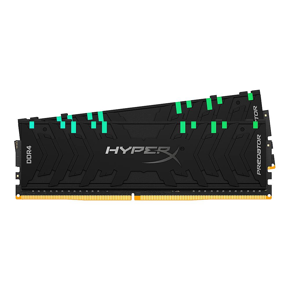 Front. HyperX - Predator HX432C16PB3AK2/64  64GB (2x32GB) 3200MHz DDR4 DIMM Desktop Memory with RGB.