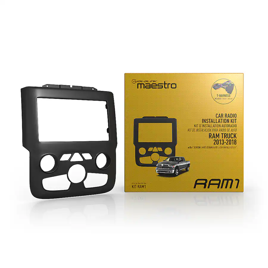 Din Rasm Maestro Dash Kit for Select 2018 2018 Ram 1500 DIN DDIN Black KIT-RAM1 ...