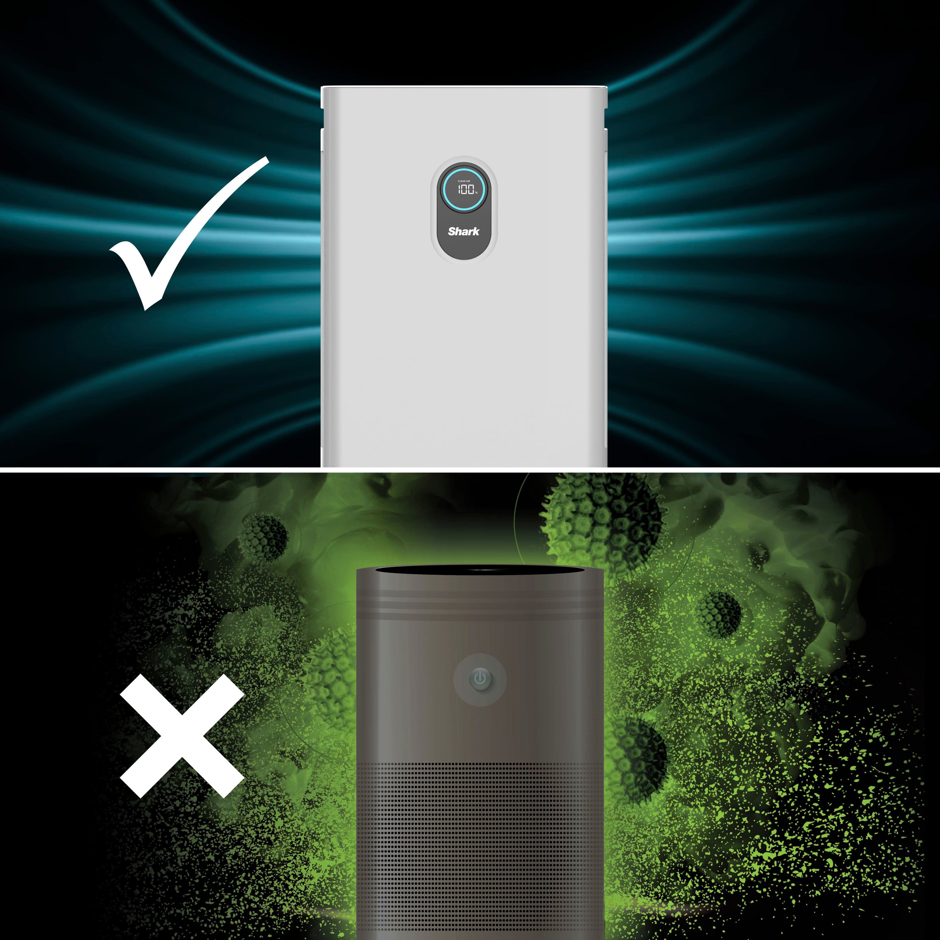 Alt View 23. Shark - Air Purifier 4 with Anti-Allergen Multi-Filter Advanced Odor Lock, 1,000 sq. ft., Smart sensing - White.