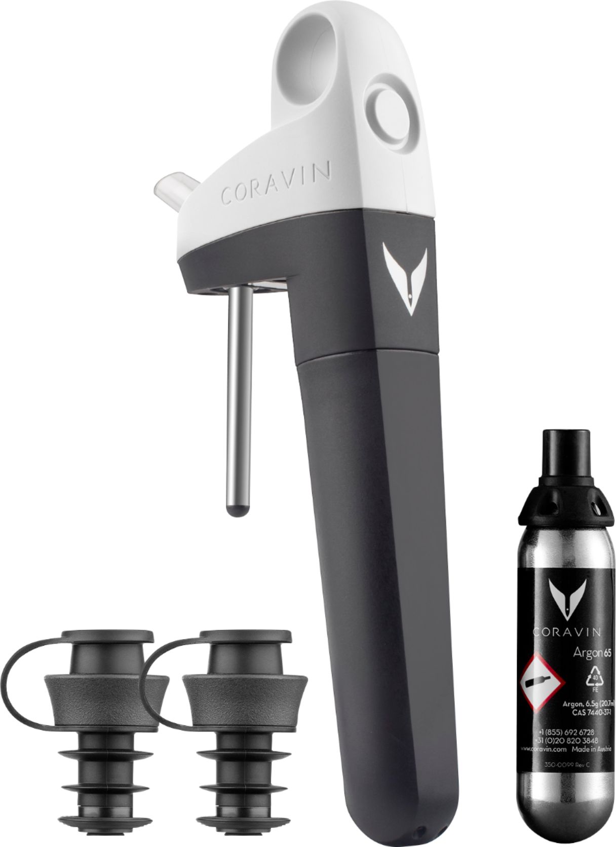 Robert Clay Vineyards - Coravin Pivot Wine Preservation System - Black -  Includes Argon Gas Capsule and 2 Pivot Stoppers
