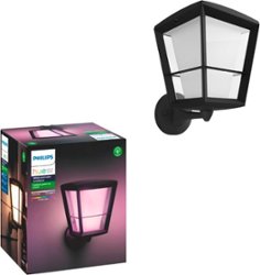 Philips - Hue White and Color Ambiance Econic Outdoor Wall Light - Black - Front_Zoom