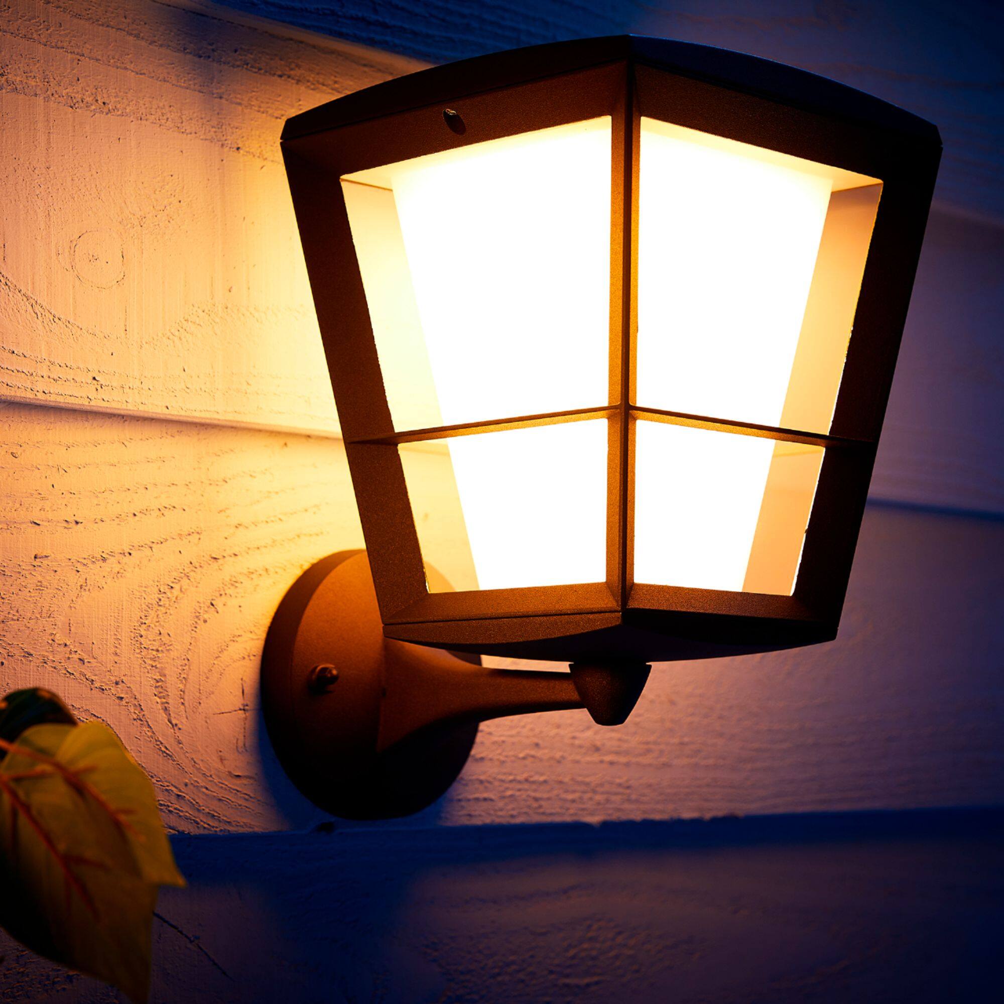 Left. Philips - Hue Econic Outdoor Wall Light - White and Color Ambiance.