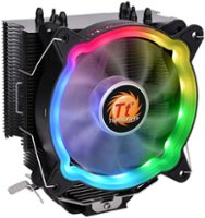 Thermaltake - UX200 5V Motherboard ARGB Sync 16.8 Million Colors 15 Addressable LED Intel/AMD Universal CPU Cooler - Black - Front_Zoom