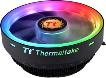 Thermaltake - UX100 5V Motherboard ARGB Sync 16.8 Million Colors 15 Addressable LED Intel/AMD Universal CPU Cooler - Black - Front_Zoom
