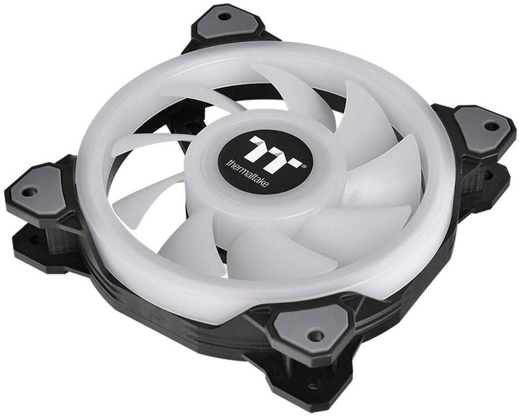Alt View 12. Thermaltake - Riing Quad 120mm 16.8 Million RGB Color 4 Light Rings 54 Addressable LED 9 Blades Hydraulic Bearing Case Fan (3-Pack) - Black.