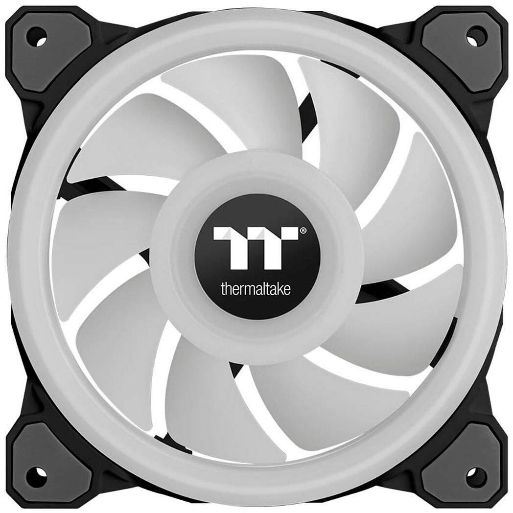 Alt View 13. Thermaltake - Riing Quad 120mm 16.8 Million RGB Color 4 Light Rings 54 Addressable LED 9 Blades Hydraulic Bearing Case Fan (3-Pack) - Black.