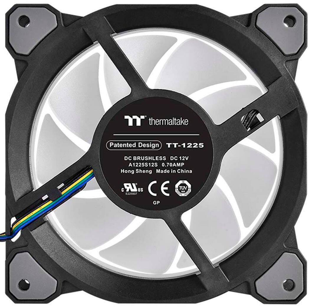 Alt View 14. Thermaltake - Riing Quad 120mm 16.8 Million RGB Color 4 Light Rings 54 Addressable LED 9 Blades Hydraulic Bearing Case Fan (3-Pack) - Black.