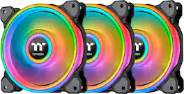 Thermaltake - Riing Quad 14 RGB Cooling Fan (3-Pack) - Black