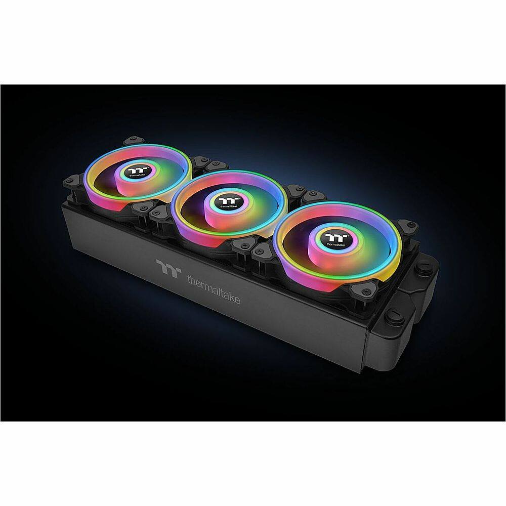 Alt View 26. Thermaltake - Riing Quad 14 RGB Cooling Fan (3-Pack) - Black.