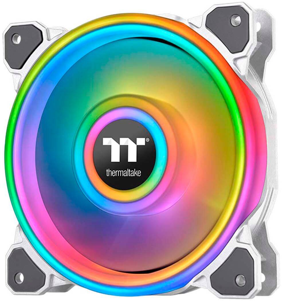 Alt View 11. Thermaltake - Riing Quad 14 RGB Radiator Fan TT Premium Edition (3-Pack) - White.