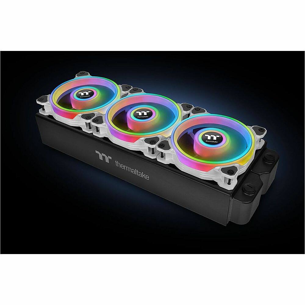 Alt View 27. Thermaltake - Riing Quad 14 RGB Radiator Fan TT Premium Edition (3-Pack) - White.
