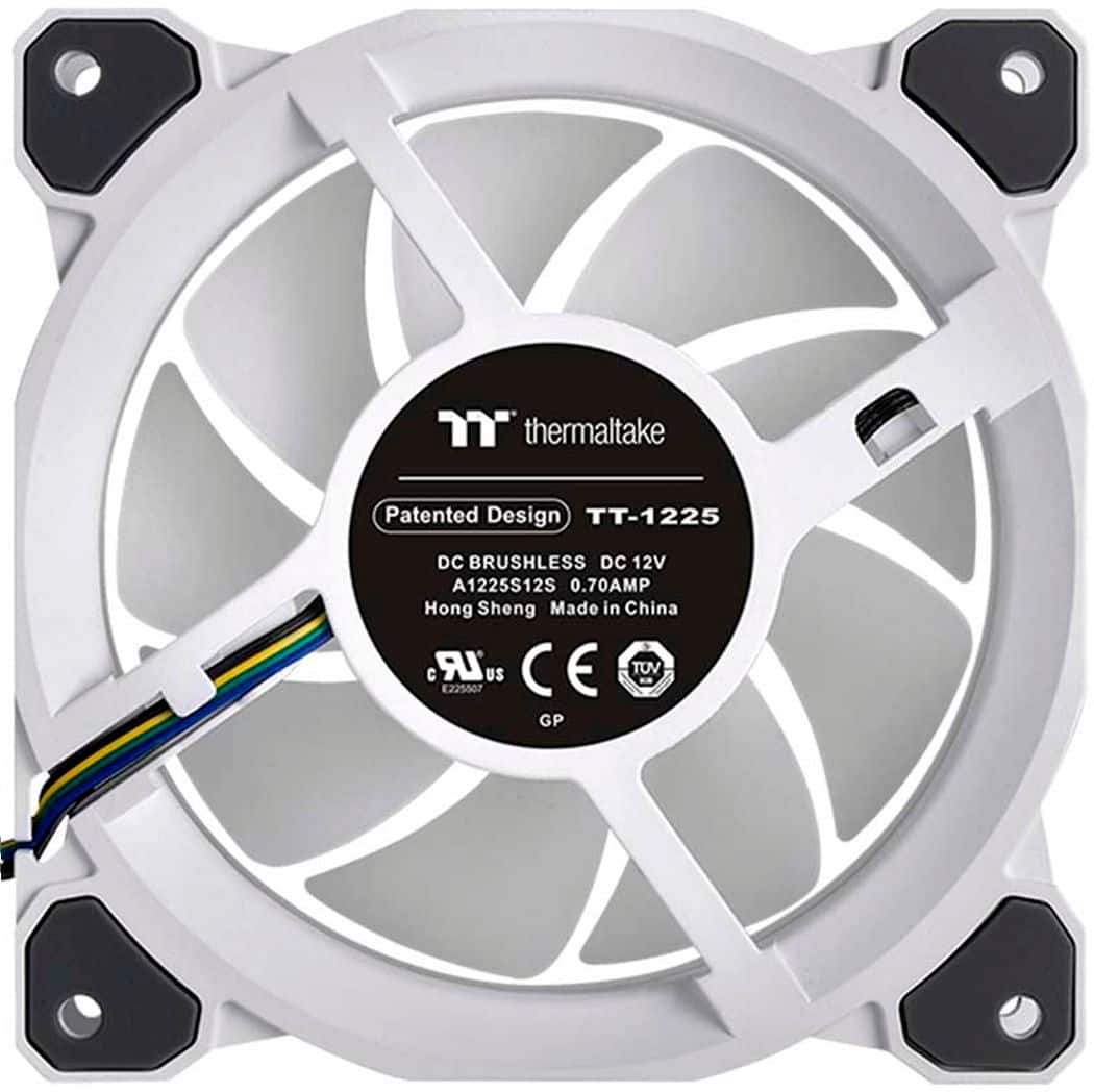 Alt View 14. Thermaltake - Riing Quad 120mm 16.8M RGB Color 4 Light Rings 54 Addressable LED 9 Blades Hydraulic Bearing Case Fan (3-Pack) - White.
