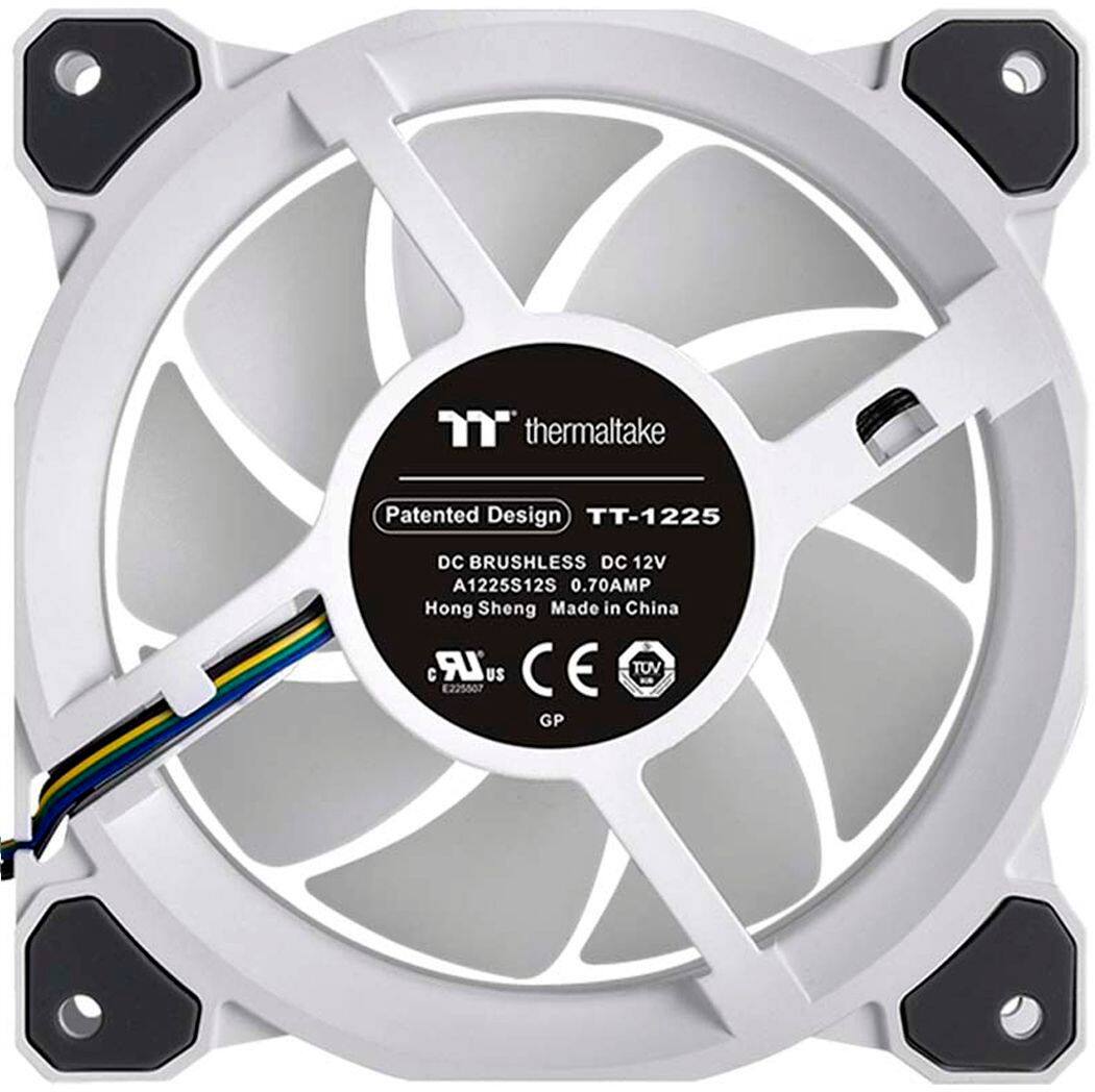 Alt View 14. Thermaltake - Riing Quad 120mm 16.8M RGB Color 4 Light Rings 54 Addressable LED 9 Blades Hydraulic Bearing Case Fan (3-Pack) - White.