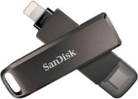 Front. SanDisk - 64GB iXpand Flash Drive Luxe for iPhone Lightning and Type-C Devices - Black.