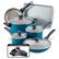Alt View 11. Farberware - Farberware Dishwasher Safe Nonstick Cookware Set, Teal, 15-Piece - Teal.