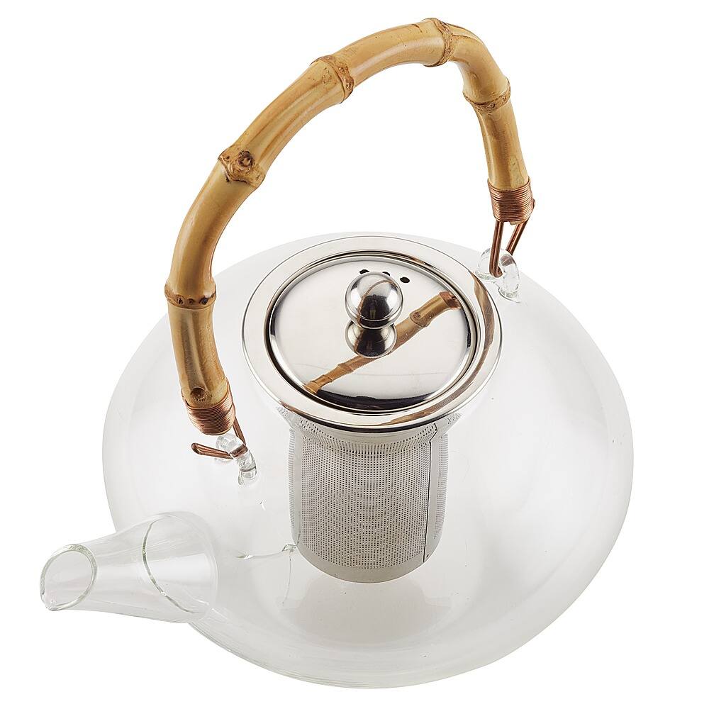 Best Buy Bonjour Zen 34Ounce Handblown Teapot with Infuser and Bamboo