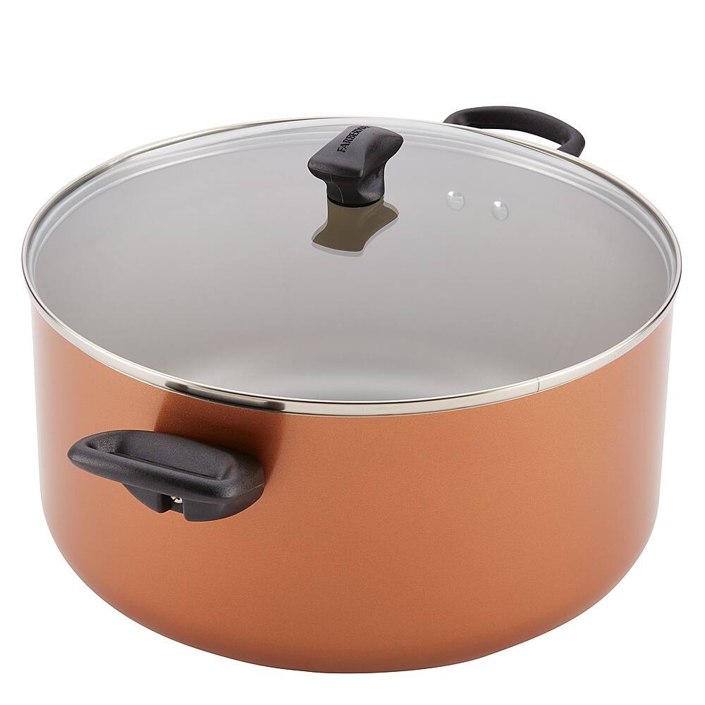 Left View: Farberware - 10.5-Quart Covered Stockpot - Copper