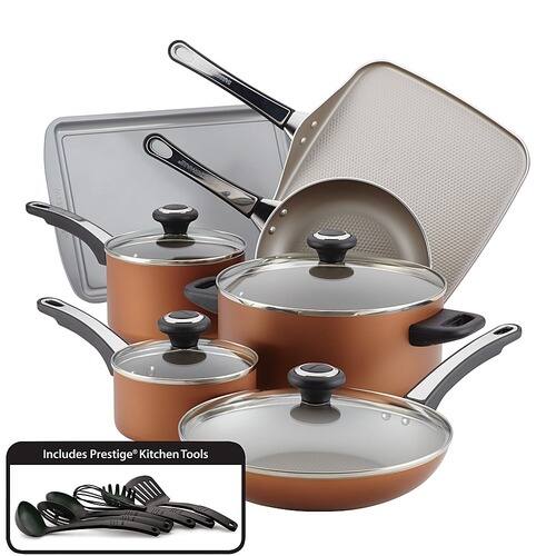 UPC 631899219558 product image for Farberware - High Performance 17-Piece Cookware Set - Copper | upcitemdb.com