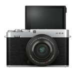 Front Zoom. Fujifilm - X-E4 Mirrorless Camera with XF27mmF2.8 R WR Lens - Silver.