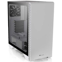 Thermaltake - S300 Tempered Glass Snow Edition ATX Mid-Tower Computer Case with 120mm Rear Fan Pre-Installed - Snow - Front_Zoom