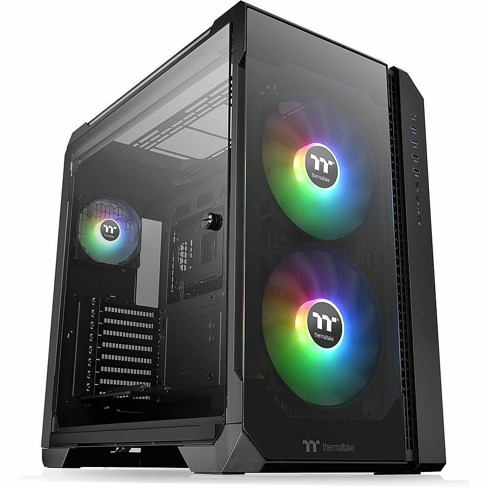 Thermaltake View 51 Motherboard Sync ARGB E-ATX Full Tower Gaming Computer Case with 2 x 200mm RGB Fans + 140mm Rear Fan Black CA-1Q6-00M1WN-00 -