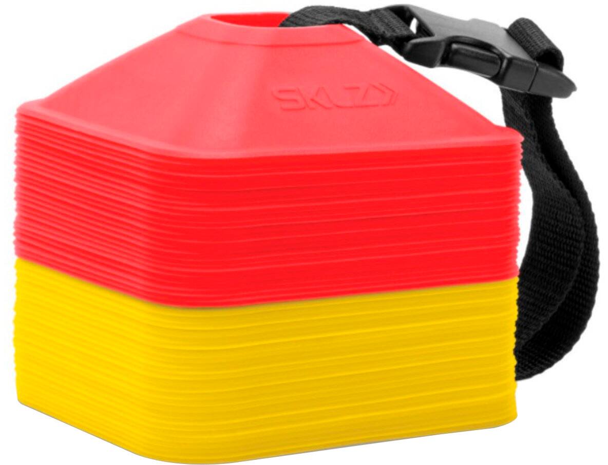 Left. SKLZ - Mini Cones for Agility and Plyometric Training, 20 Pack - Red.