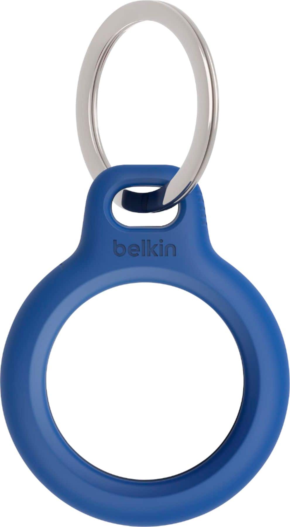 Front. Belkin - Secure Holder with Key Ring for Apple Airtag - Blue.