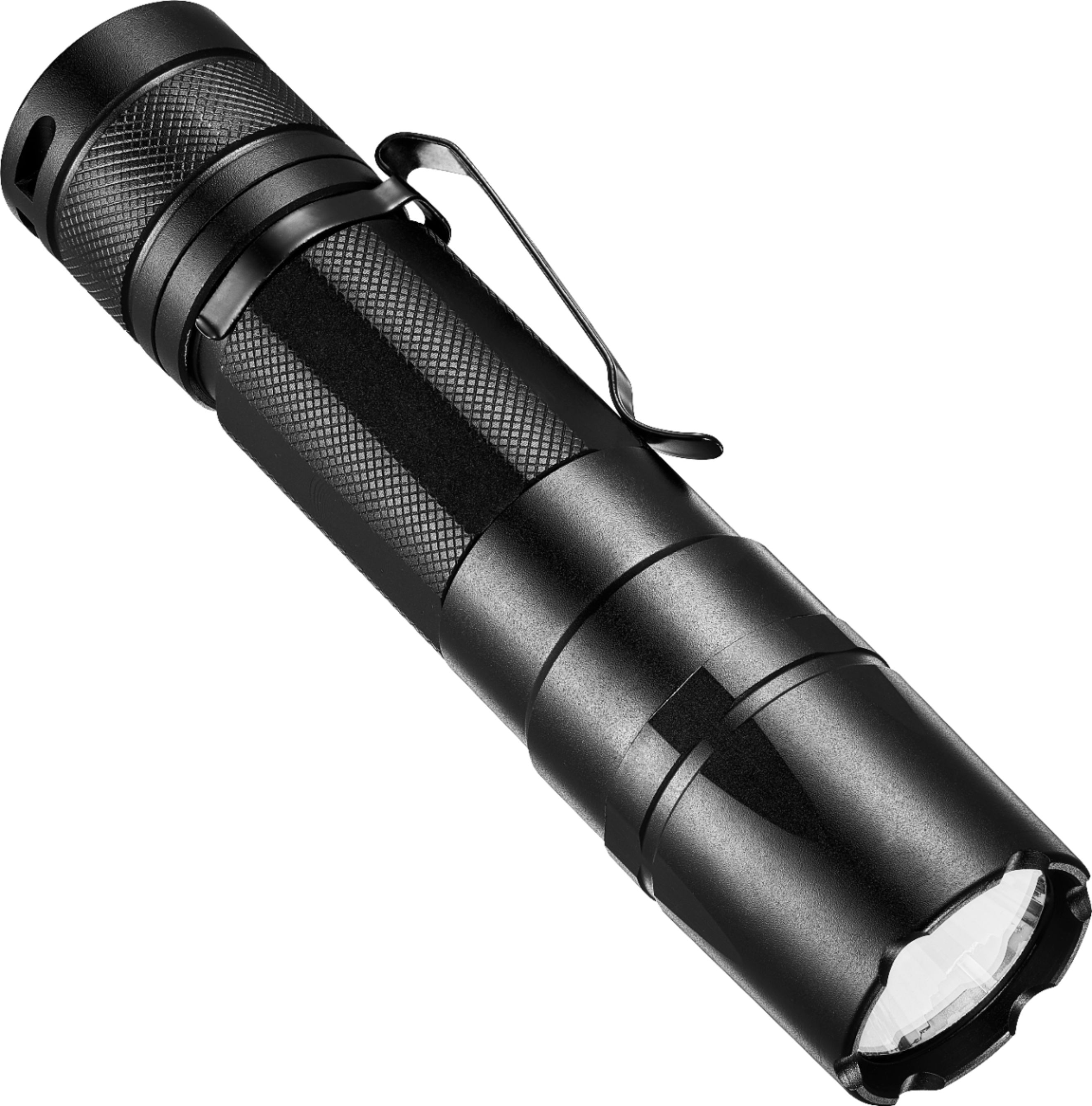 Angle View: Police Security - Head Flashlight - Black/Red