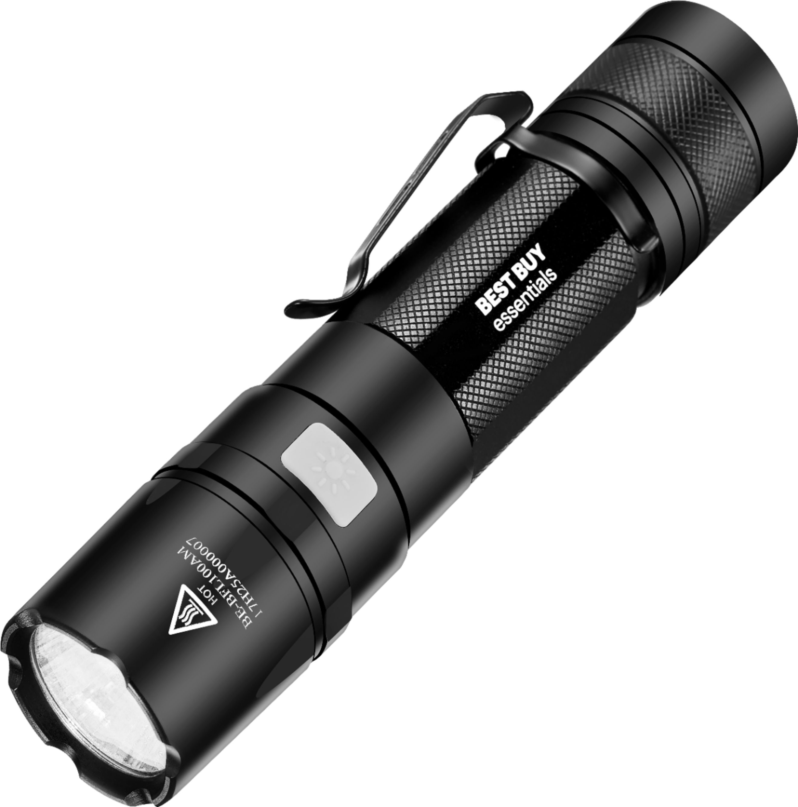 Left View: Best Buy essentials™ - 350-Lumen LED Flashlight - Black