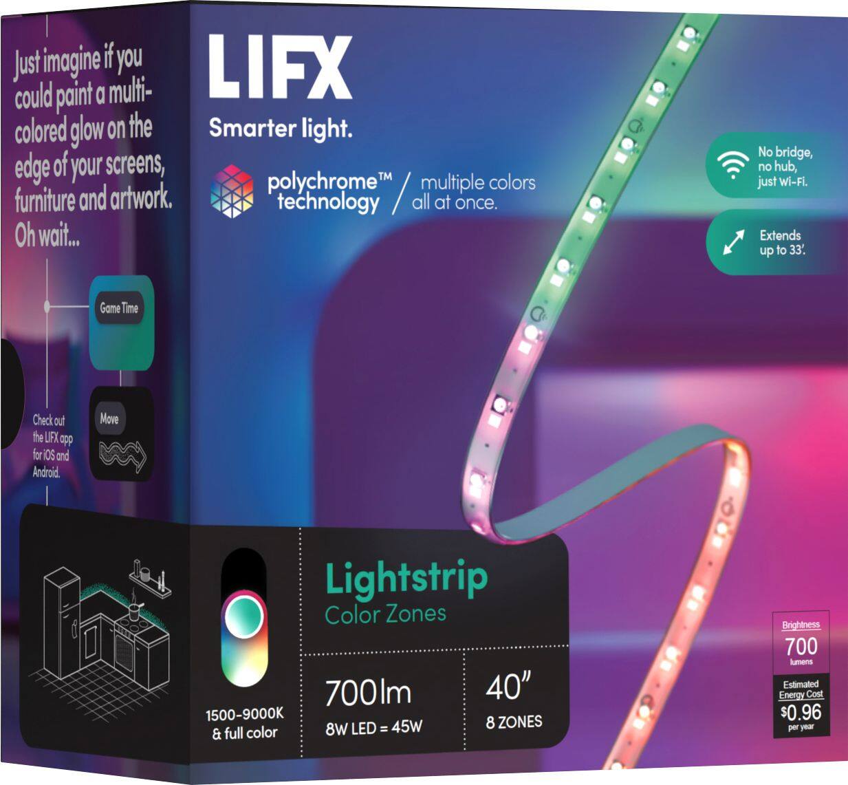 Left. LIFX - Lightstrip - Color Zones 40" - Multi.