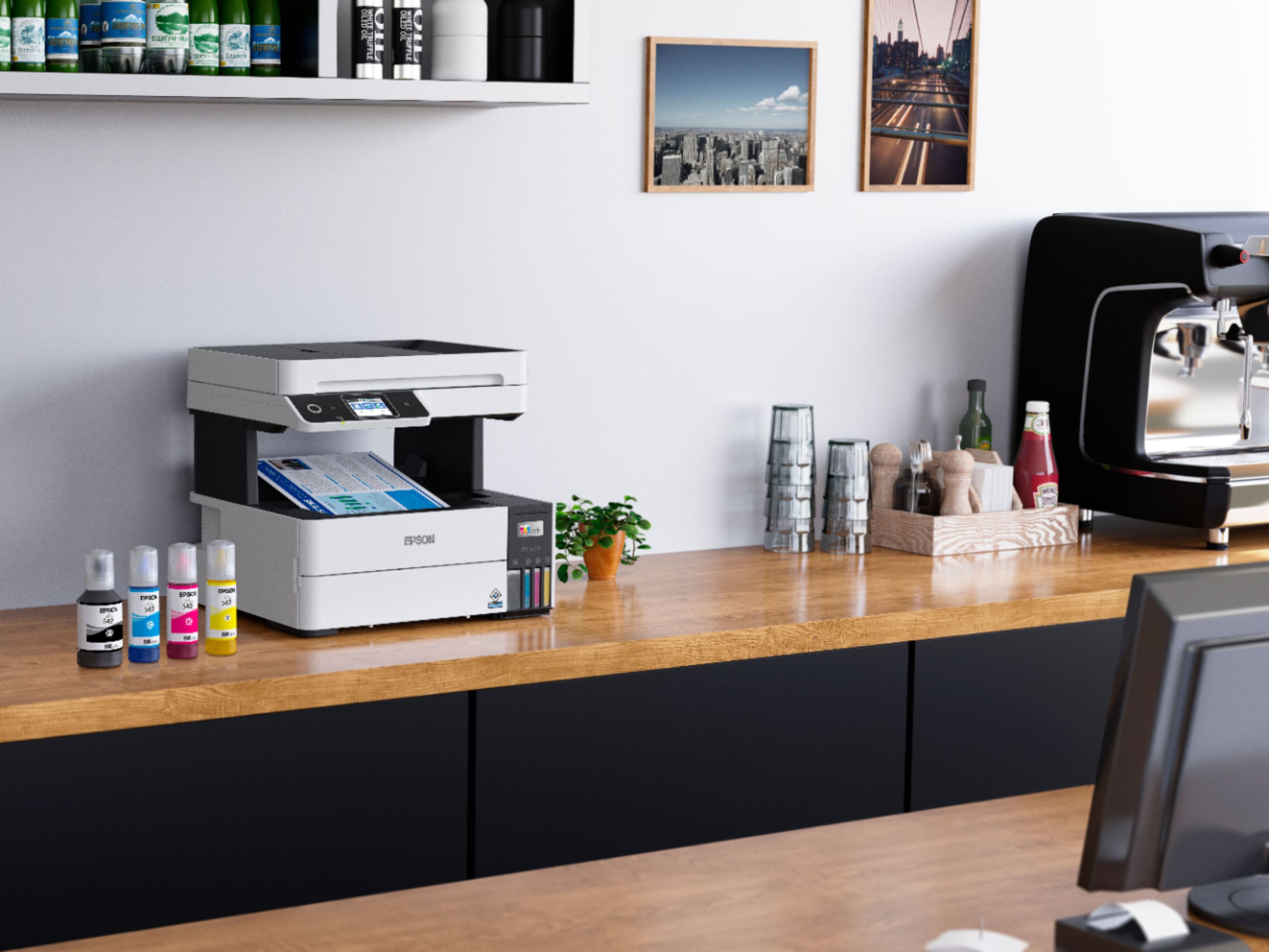 Alt View 23. Epson - EcoTank Pro ET-5170 Wireless All-in-One Supertank Printer - White.