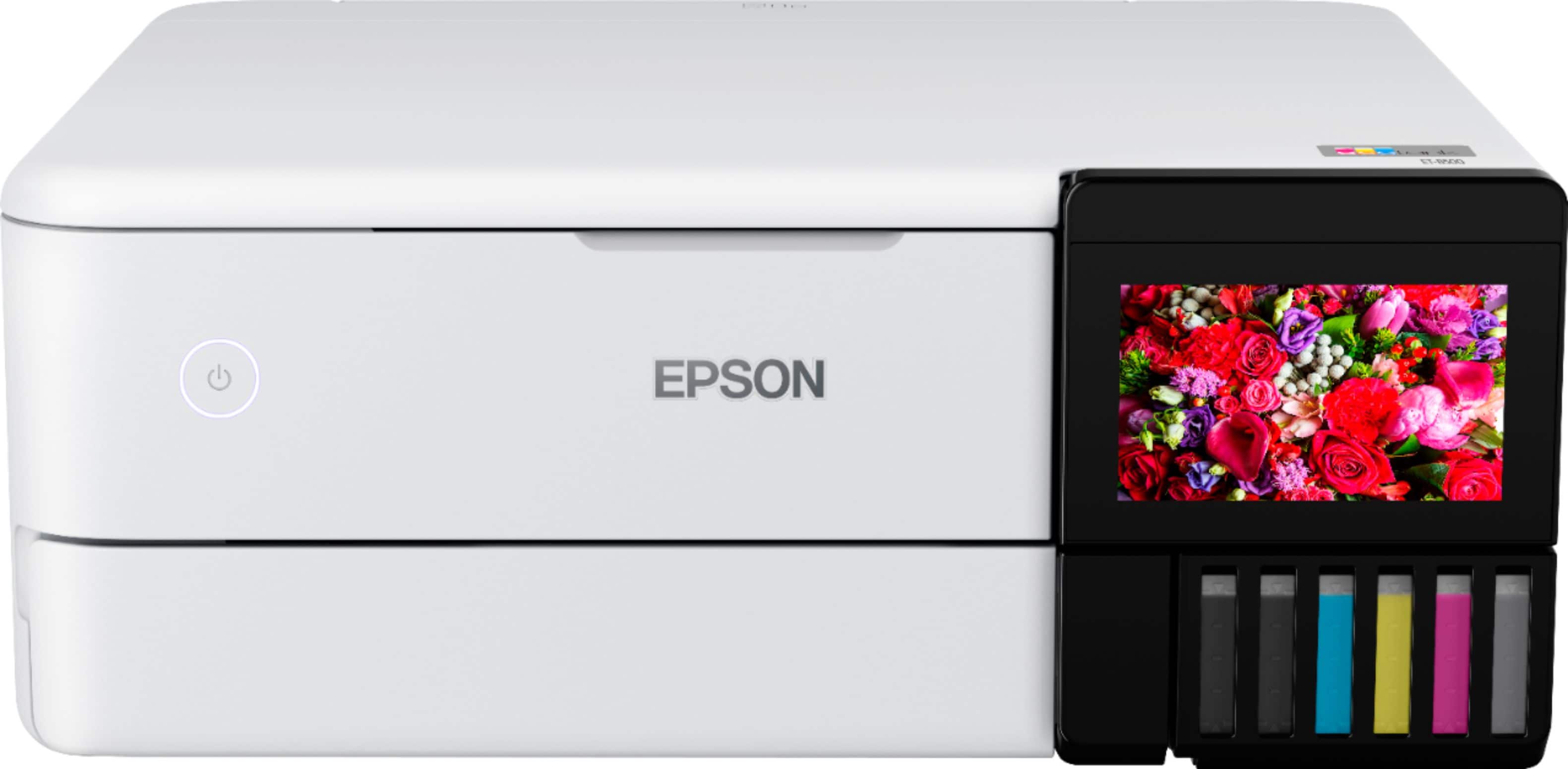 Alt View 14. Epson - EcoTank® Photo ET-8500 Wireless Color All-in-One Supertank Printer - White.